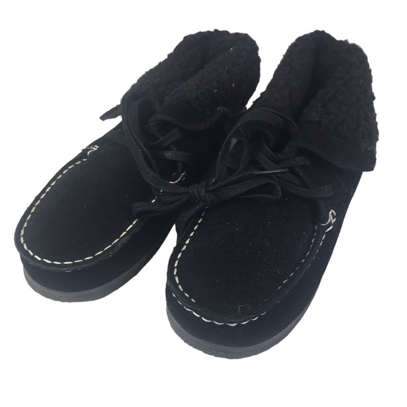 American eagle suede black ankle boot lined moccasin size 8 new - Picture 4 of 6